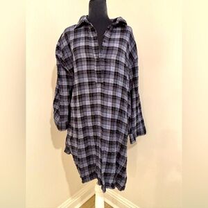 H&M Plaid Oversized Shirt/Tunic Size L